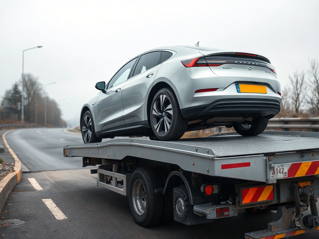 Elektroauto liegengeblieben — Abschleppen nur mit Plateau